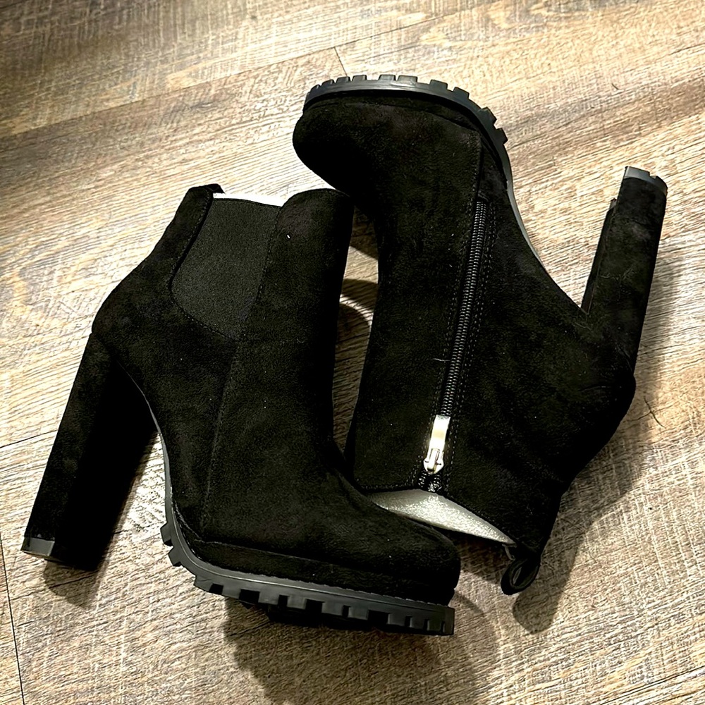 Black platform boots